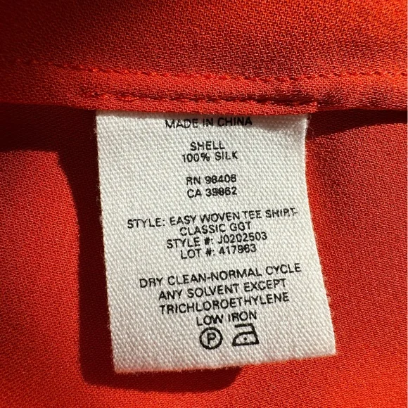 Theory bright orange viscose top perfect length Size Small - Picture 6 of 7